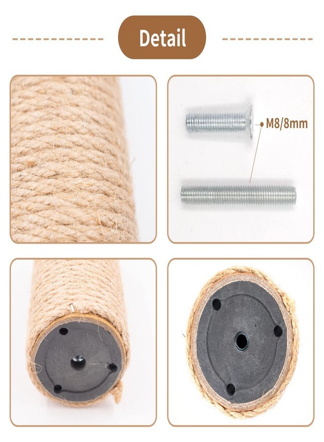 HingoFuni 4PCS 15 Inch Scratching Post With Natural Sisal Rope - Scratch Pole and Tree for Indoor Cats - Replacement Part Accessories for DIY Cat Tower and Hammock - Image 3